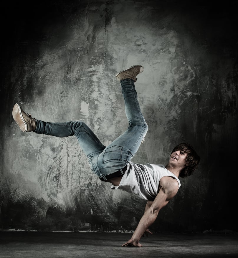 Young Man's Break Dancing